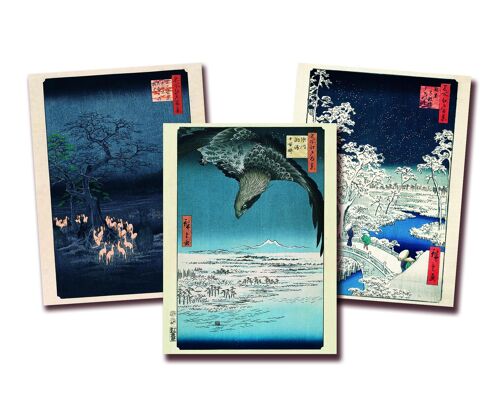 Hiroshige Kunstdruck 3er-Set Papier 250 gr. matt