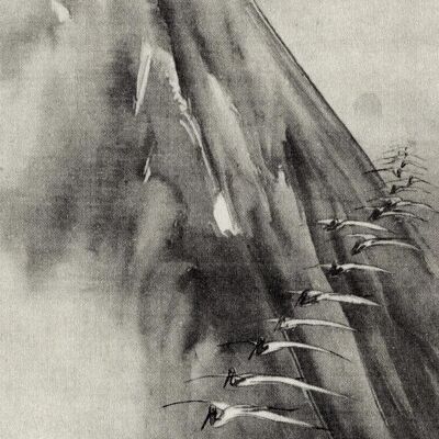 Cranes Flying Past Mount Fuji Kunstdruck Nagasawa Rosetsu