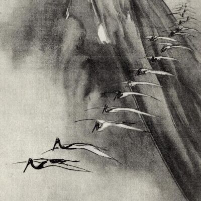 Cranes Flying Past Mount Fuji Kunstdruck Nagasawa Rosetsu