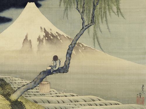 Boy on Mount Fuji Kunstdruck Katsushika Hokusai