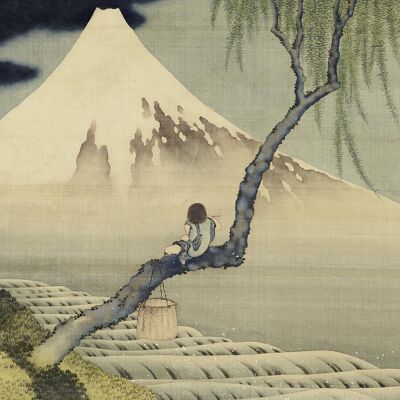 Boy on Mount Fuji Kunstdruck Katsushika Hokusai