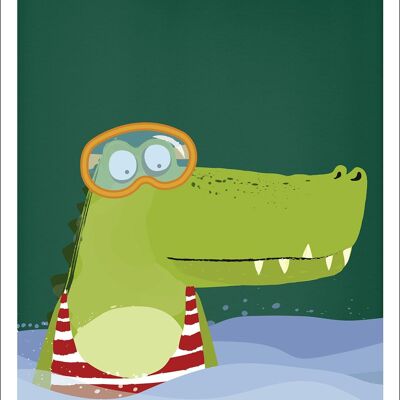 Kinderzimmer Poster Krokodil Afrika
