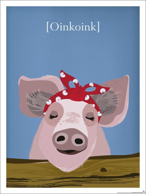 Kinderzimmer Poster Schwein Bauernhof