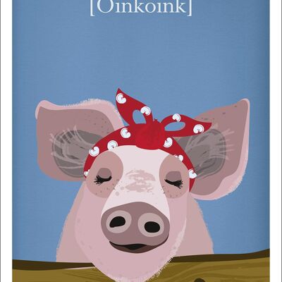 Kinderzimmer Poster Schwein Bauernhof