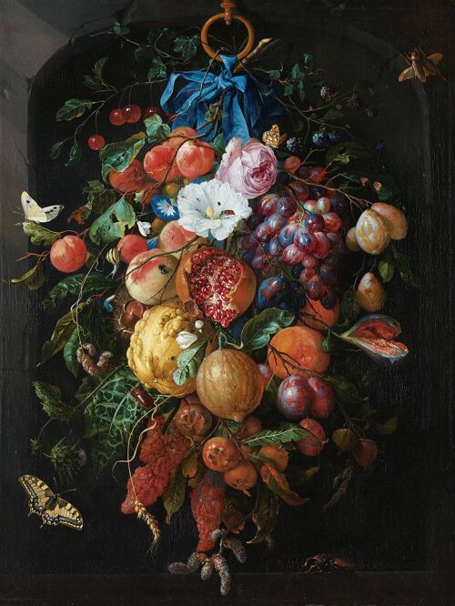 Jan Davidsz de Heem Kunstdruck Festoon of Fruit and Flowers