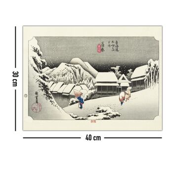 Impression d'art Hiroshige Kanbara Night Snow 4