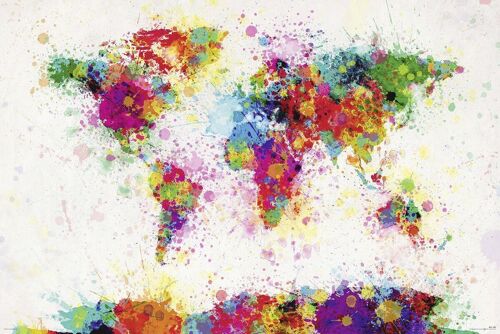 World Map Paint Drop Poster Michael Tompsett Weltkarte