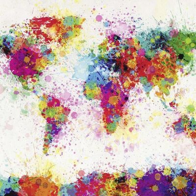 World Map Paint Drop Poster Michael Tompsett Weltkarte