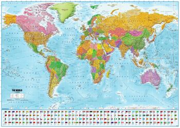 Carte du monde XXL poster drapeaux 2023 - CARTES EN MINUTESÙ 1