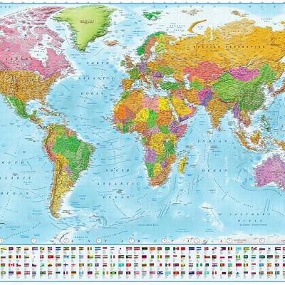 Weltkarte XXL Poster Flaggen 2023 - MAPS IN MINUTESÙ