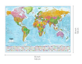 Carte du monde XXL poster drapeaux 2023 - CARTES EN MINUTESÙ 3