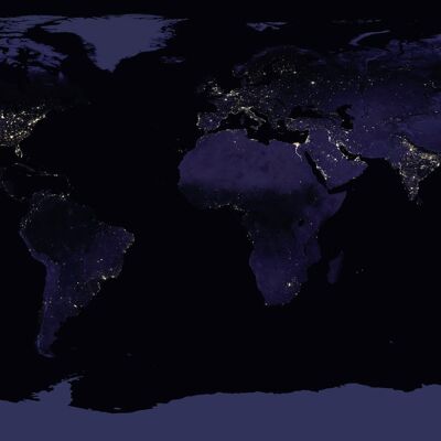 Weltkarte XXL Earth at Night Die Erde bei Nacht Lackiert