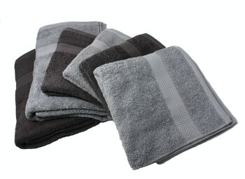 Set de serviettes 6 pièces gris clair & anthracite 2