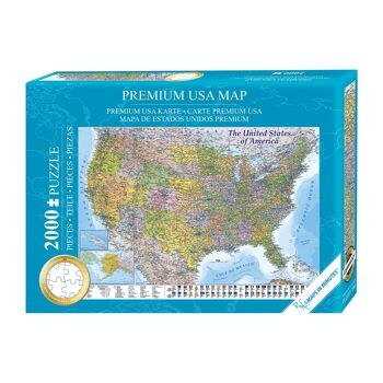 USA Map Puzzle 2000 pièces CARTES EN MINUTES 1