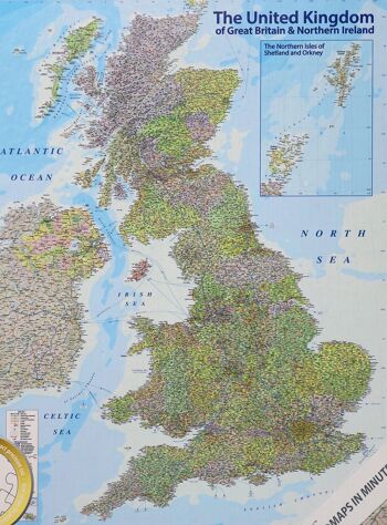 Puzzle Carte du Royaume-Uni 1000 pièces CARTES EN MINUTES, Grande-Bretagne 2