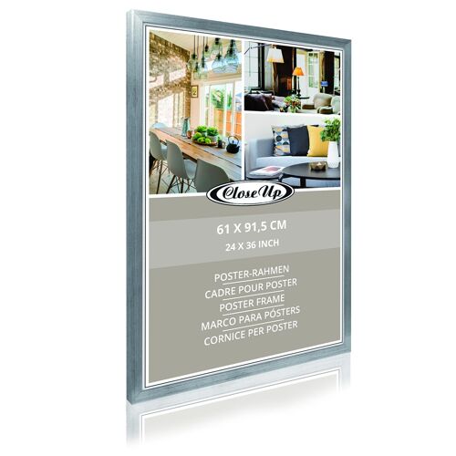 Buy wholesale Poster frame 61 x 915 cm wood silver profile width 25mm