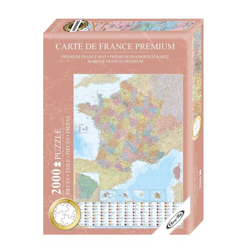 Frankreich Karte Puzzle 2000 Teile, 68,8 x 96,6 cm