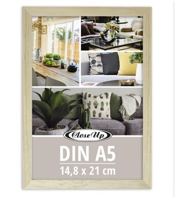 Cadre pour affiche 148 x 21 cm lot de 4 (DIN A5) décor bois naturel 2