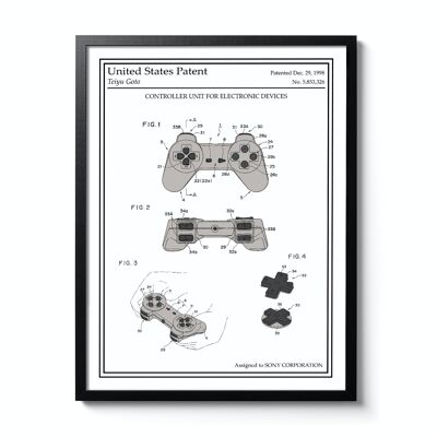 Affiche Brevet Couleur Manette Playstation