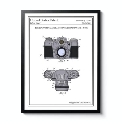 Slr Camera Color Patent Poster