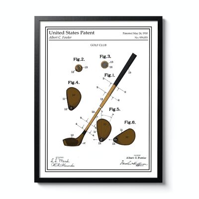 Golf Club Color Patent Poster