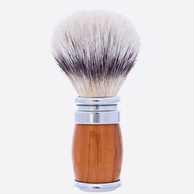 Shaving brush “White High Mountain” fiber Olive wood and chrome finish - Joris
