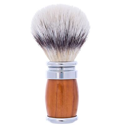 “High Mountain White” Olive Fiber Shaving Brush and Chrome Finish - Joris