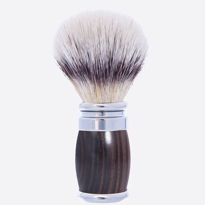 “White High Mountain” fiber shaving brush Macassar ebony and chrome finish - Joris