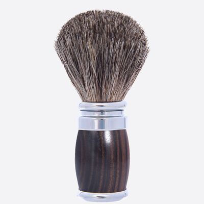 Gray Russian shaving brush Macassar ebony and chrome finish - Joris
