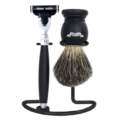 Set da Rasatura - Pure Badger e Mach3 in Faggio Nero