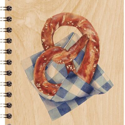 Wooden notebook - pretzel pastries