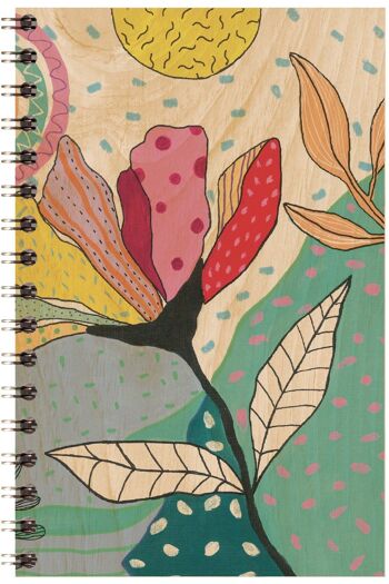 Carnet en bois - giant flowers 1