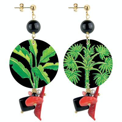 Celebrate spring with nature-inspired jewelry. The Circle Special Small Palm Women's Earrings. Made in Italy