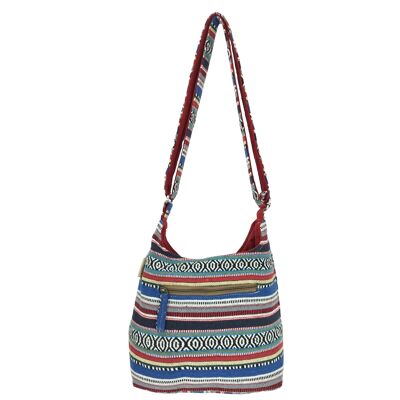 Bolso hobo Sunsa. Bolso bandolera de algodón a rayas. Bolso bandolera vegano. Bolso bandolera