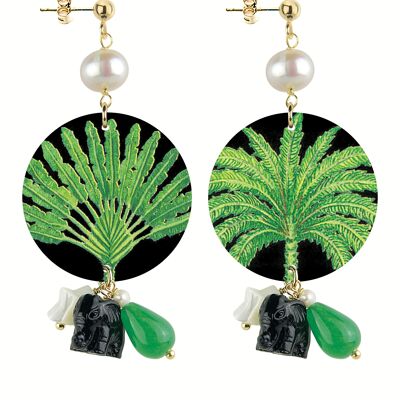 Celebrate spring with nature-inspired jewelry. The Circle Special Small Palm Women's Earrings. Made in Italy