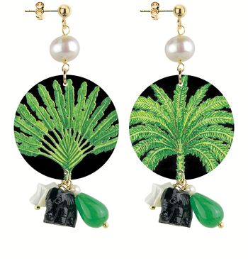 Célébrez le printemps avec des bijoux inspirés de la nature. Boucles d'oreilles pour femmes The Circle Special Small Palm. Fabriqué en Italie