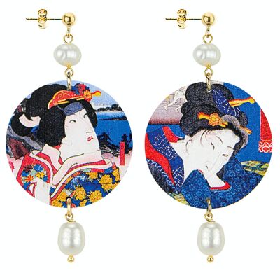 Pendientes The Circle Classic Geisha Pearl para mujer. Hecho en Italia