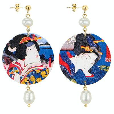 The Circle Classic Geisha Pearl Women's Earrings. Made in Italy