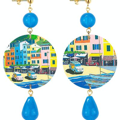 Vom Meer inspirierte Accessoires für die Feiertage. Damenohrringe Der klassische Kreis Case al Mare. Hergestellt in Italien