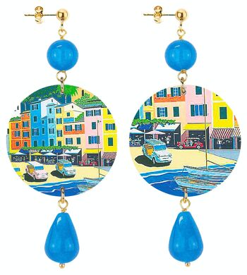 Des accessoires inspirés de la mer pour les vacances. Les boucles d'oreilles pour femmes Circle Classic Case al Mare. Fabriqué en Italie