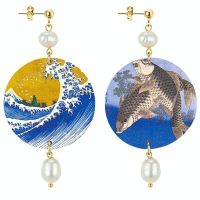 Sea-inspired accessories for the holidays. The Circle Classic Carp Women's Earrings. Made in Italy