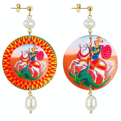 The Circle Classic Sicilian Knight Women's Earrings. Made in Italy