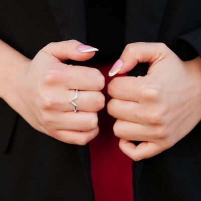 10 Micron Silver Plated Halo Ring