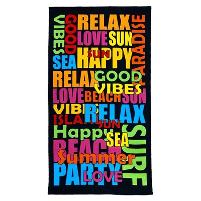 Serviette de plage microfibre 100% polyester Waikiki 90x170cm 220g/m²