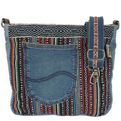 Borsa sostenibile Sunsa. Borsa a tracolla da donna Borse a tracolla in cotone e jeans, borsa a tracolla in jeans