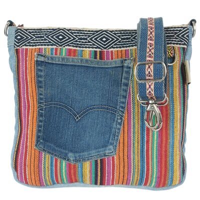 Borsa sostenibile Sunsa. Borsa a tracolla da donna Borse a tracolla in cotone e jeans, borsa a tracolla in jeans