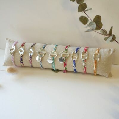 Set of 9 Liberty ribbon bracelets