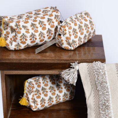 Elena Handmade Pouch with Organic Block Print_ Set of 3 Bags