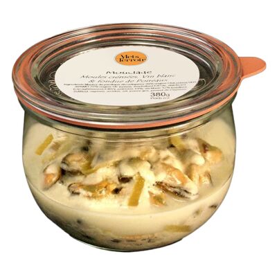 Mouclade: Delight from Charente-Maritime in a Jar, Creamy Combination of Mussels and Leek Fondue.