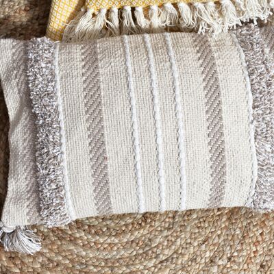 Scarlett Artisanal Handloom Weave Kissenbezug_Handgefertigtes Textil aus Bio-Baumwolle